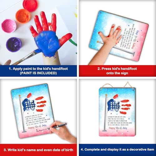 TRUMPETIC 4th of July Handprint Flag Craft with Poem