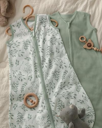 Yoofoss 6-12 Months Sleep Sack 3 Pack Organic Cotton 2-Way Zipper