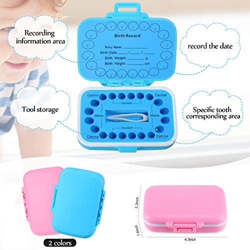 Patelai 2 Pack Baby Keepsake Tooth Box