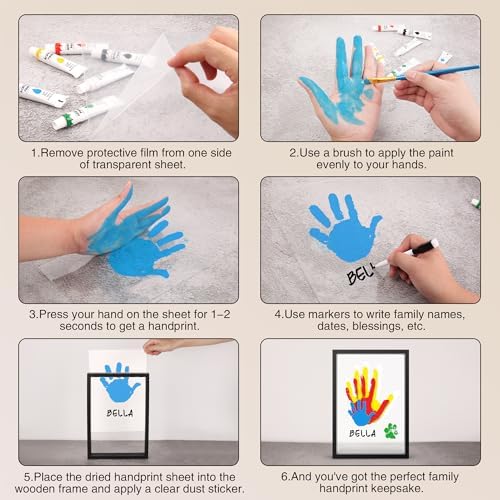 Family Handprint Kit with 6 Non-Toxic Paints 1