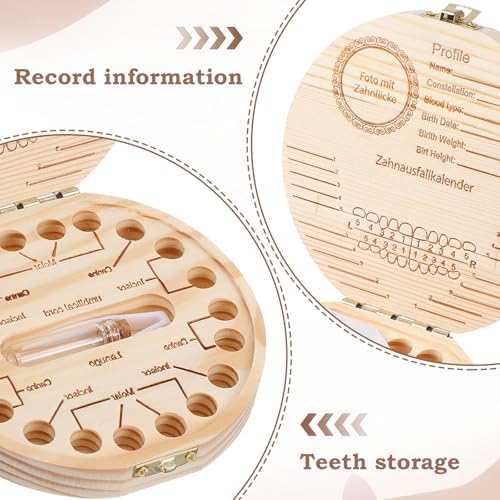 Baby Tooth Fairy Box Wooden Keepsake Organizer
