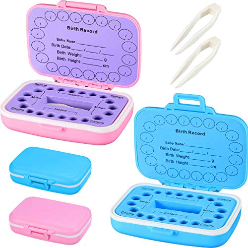 Patelai 2 Pack Baby Keepsake Tooth Box