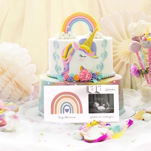 EURSET Rainbow Baby Sonogram Frame Countdown Keepsake