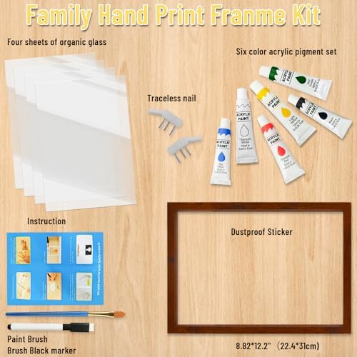 Family Handprint Kit - 6 Colors DIY Keepsake Frame
