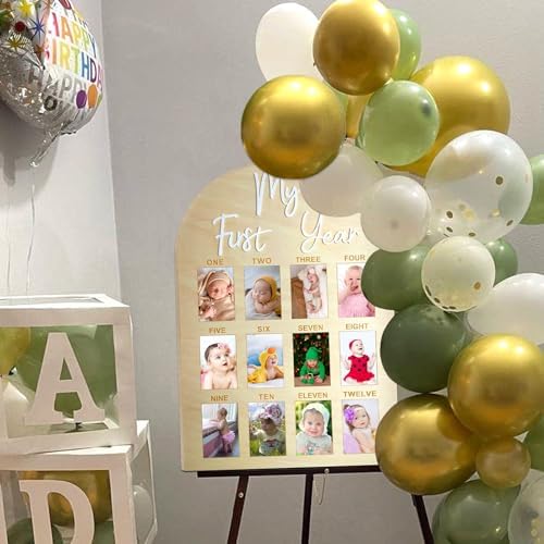 Hongpar One Year Birthday Wooden Photo Board
