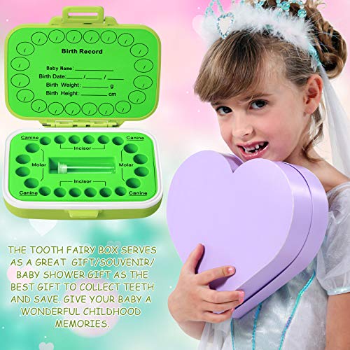 Jetec Baby Teeth Keepsake Box Set Green Blue