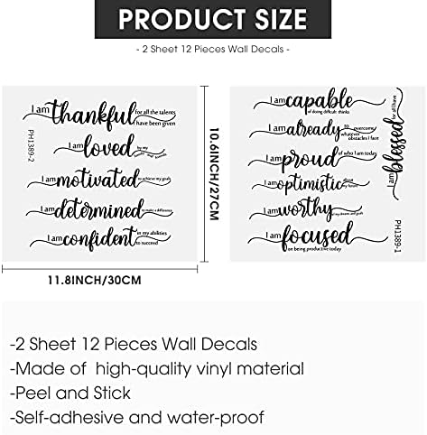 Epakh 2 Sheet Positive Inspirational Wall Decals