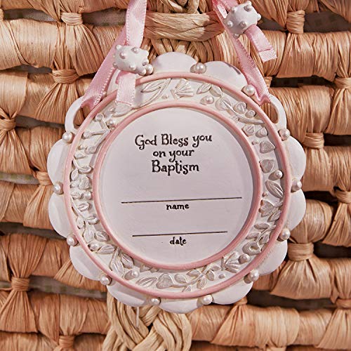 Faithworks Baptized in Christ Resin Crib Medal 35-Inch Pink