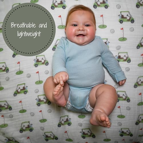 LollyBanks Golf Print Swaddle Blanket - 47x47 Inches