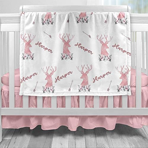 Personalized Baby Deer Blanket for Girls with Name