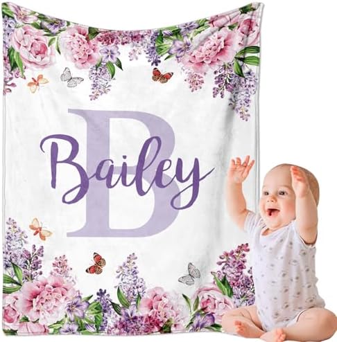 Custom Baby Blanket with Name 40X50 Flannel Keepsake