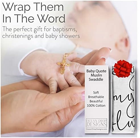 Ocean Drop Designs Muslin Swaddle Blanket - 47x47 Soft Cotton Baby Gift