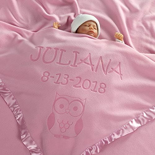 Custom Catch Personalized Owl Baby Blanket for Boy