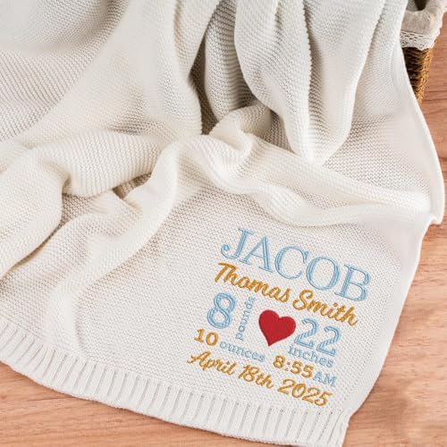 Noni Personalized Baby Blanket with Birth Stats 1