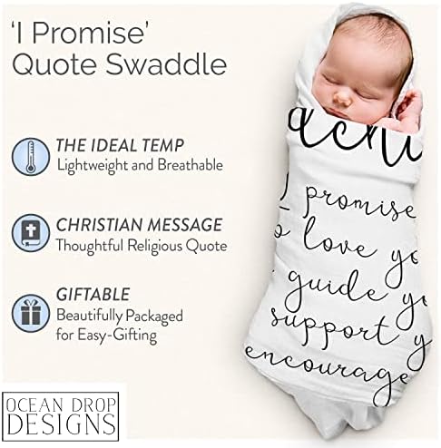 Ocean Drop Designs Muslin Swaddle Blanket - 47x47 Soft Cotton Baby Gift