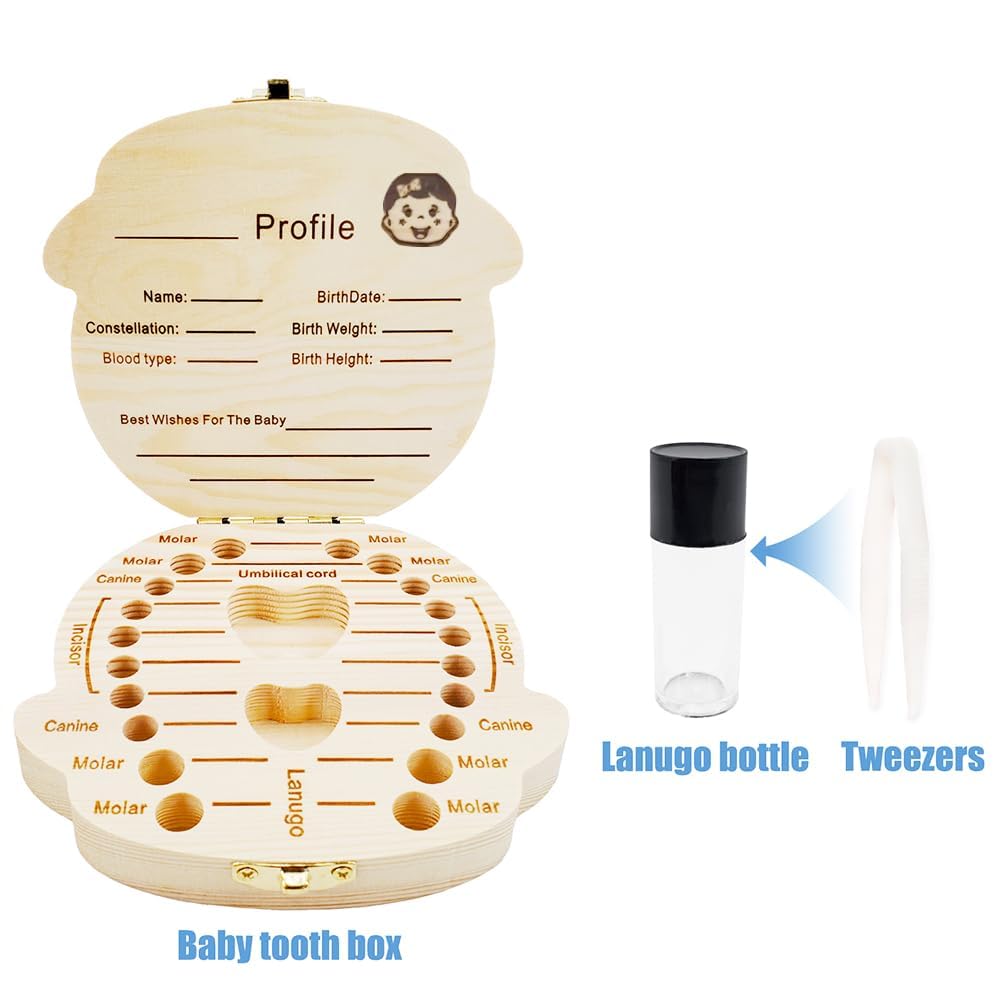 PAMBO Baby Tooth Box Keepsake for Girls 1