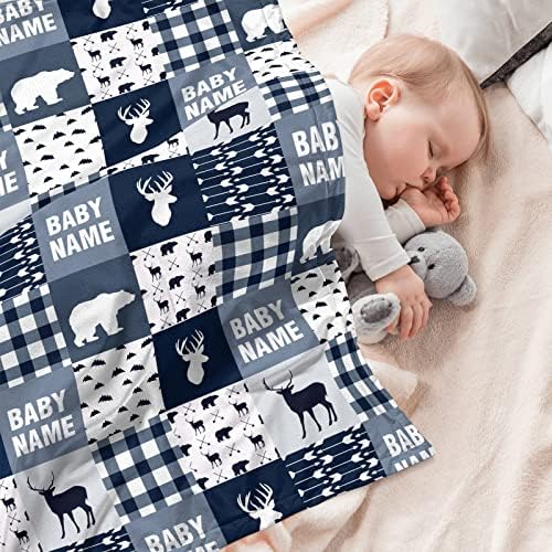 Munific Woodland Deer Personalized Baby Blanket with Name