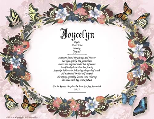 Personalized Butterfly Keepsake Print Frame 85x11