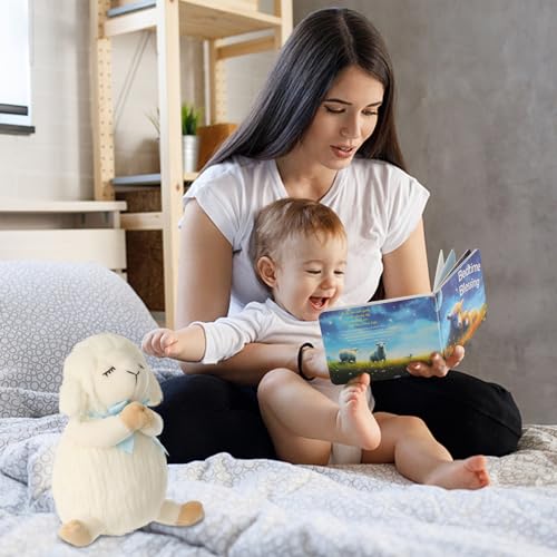 Sawnfay Baptism Gift Set for Boys 7 Praying Lamb Bedtime Blessing Book
