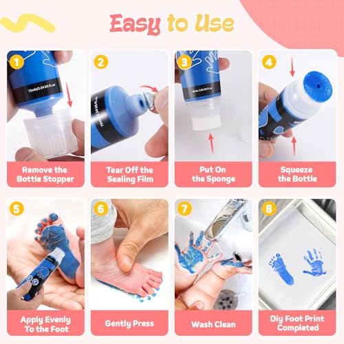Nabance Safe Baby Footprint Ink Paint for DIY Keepsakes
