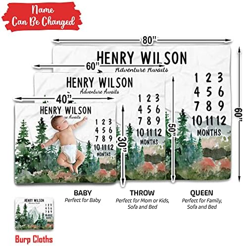 Personalized Forest Baby Blanket with Custom Name