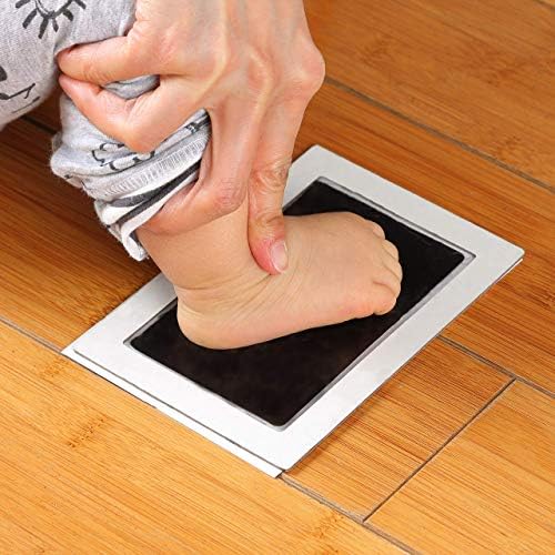Green Pollywog Baby Handprint Footprint Kit with White Frame