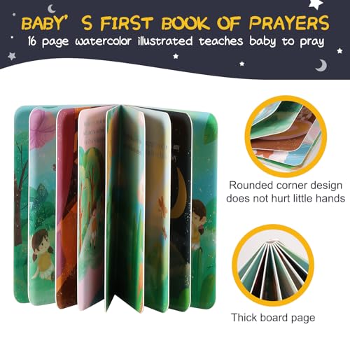VUNCESSIN Baby Girl Baptism Gift Set with Plush Lamb and Prayer Book