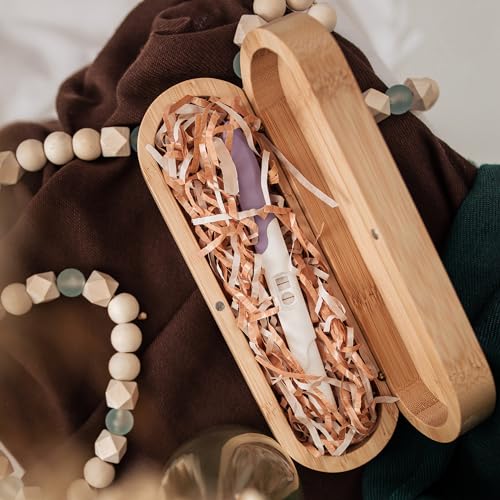 SOCBOI Pregnancy Test Keepsake Box with Bamboo and Raffia