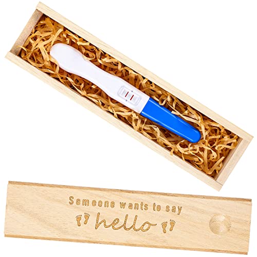 Qunclay Pregnancy Test Keepsake Box with Raffia Ribbon