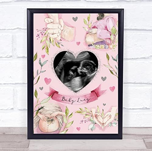 Baby Girl Pregnancy Scan Photo Keepsake Frame 1
