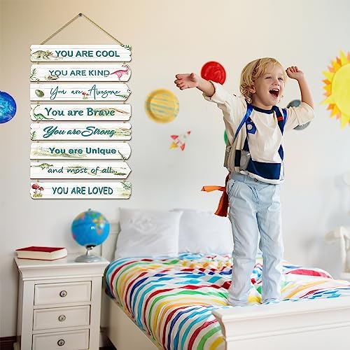 Boys Room Dinosaur Wall Decor with Inspirational Sayings
