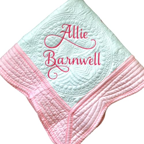 Personalized Baby Blanket With Name and Date Embroidered