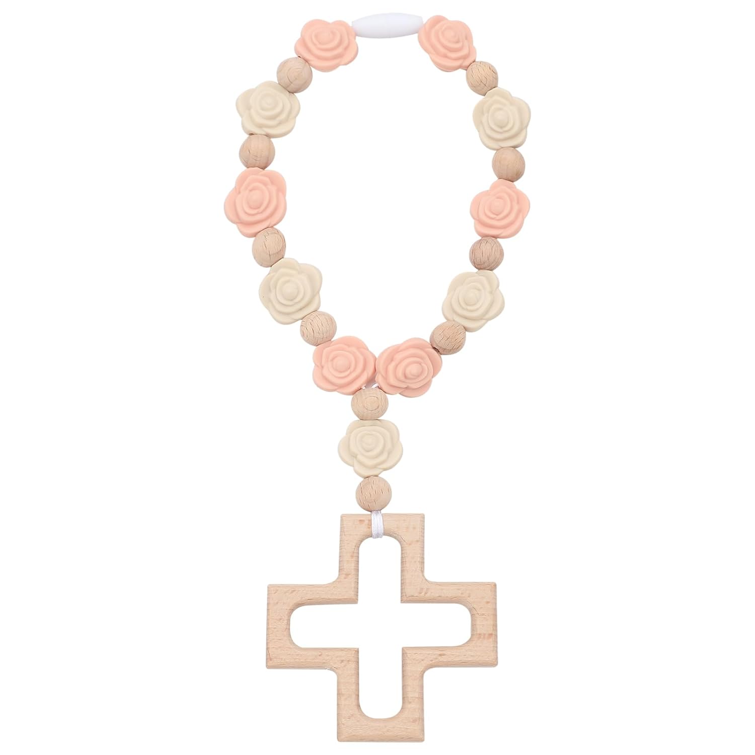 Landical Cross Baptism Silicone Rosary Baby Shower Gift