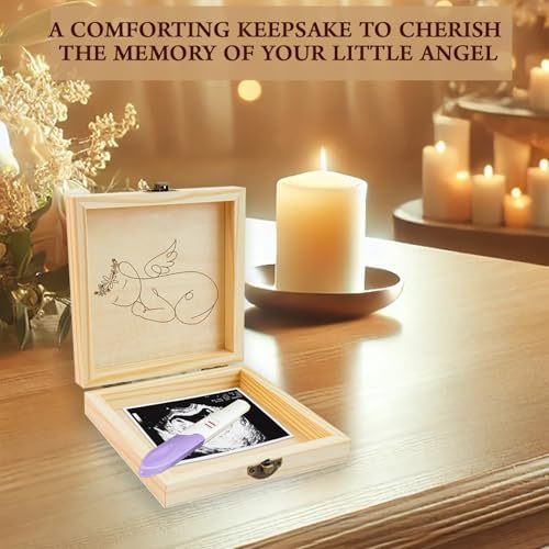 BeeGreeny Miscarriage Memory Box - Wooden Keepsake for Baby Loss