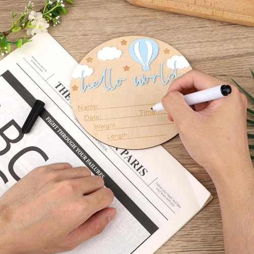 Gosknor Wooden Baby Welcome Sign with Pen
