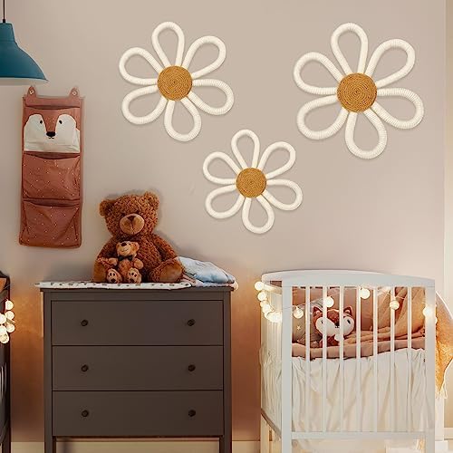 Barydat Boho Wall Hanging Decor Daisy Flower Set 6 Pcs