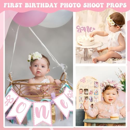 My First Year 3D Coquette Pink Bow Milestone Frame Board