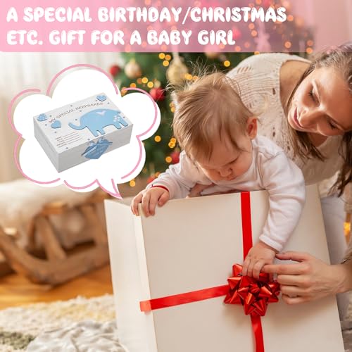 Soaoo 3D Wooden Baby Keepsake Box Blue Elephant