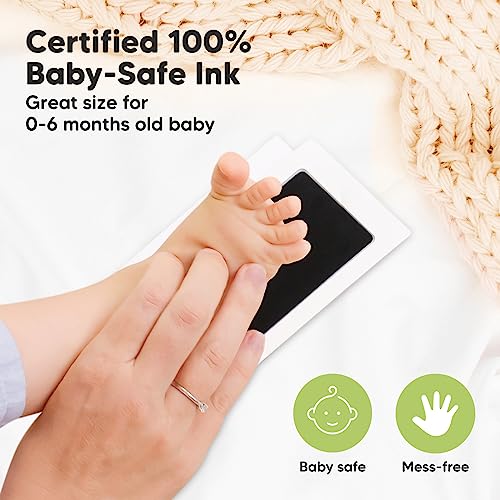 KeaBabies 4-Pack Inkless Hand Footprint Kit for Newborn