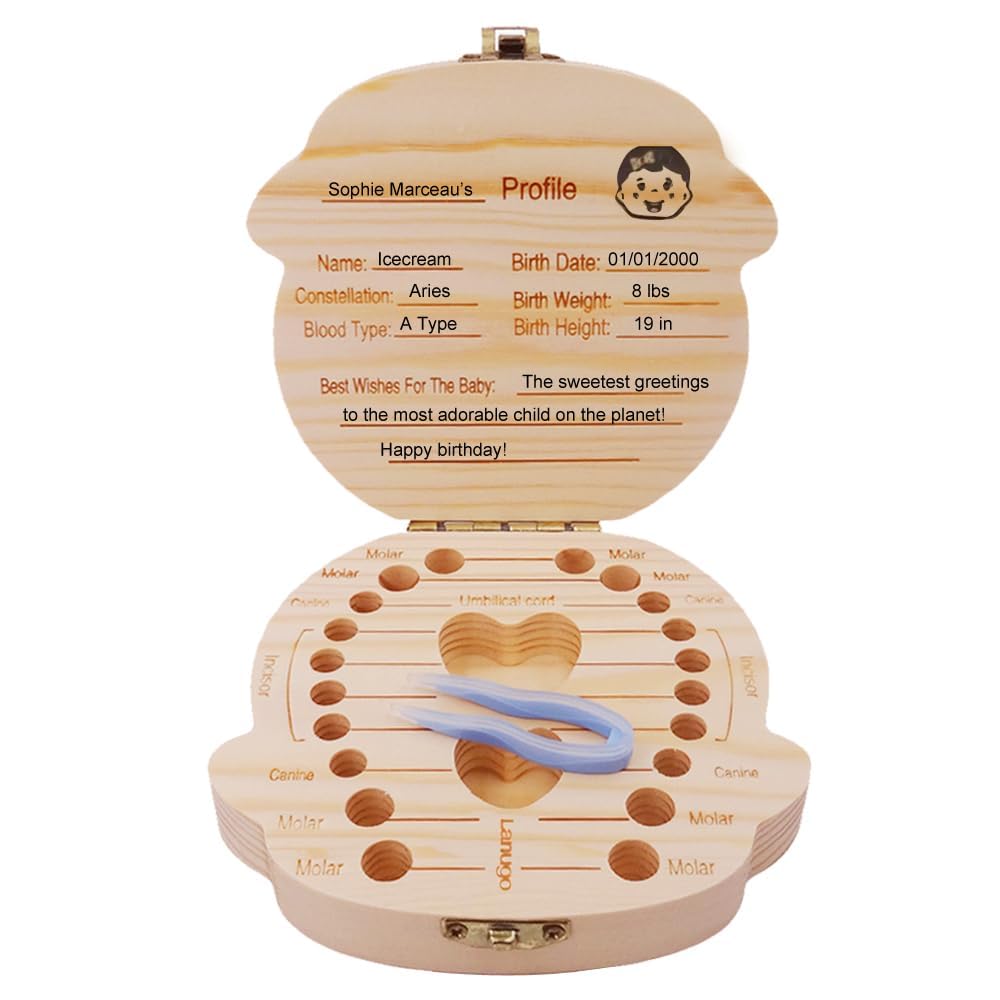 PAMBO Baby Tooth Box Keepsake for Girls 1