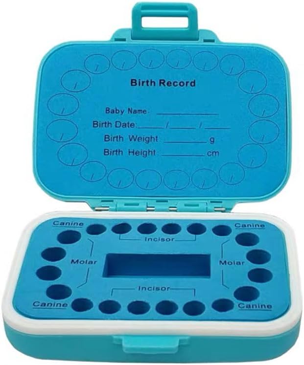 DENTIMICA Baby Tooth Box with Name Date Storage Holder