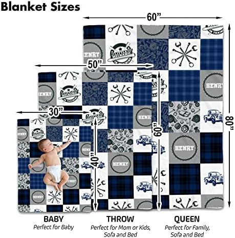 VibeCustom Personalized Mechanic Baby Blanket