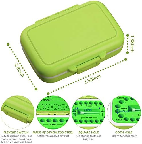 Jetec Baby Tooth Box Keepsake Organizer Green