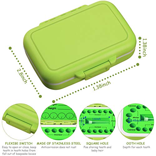 Jetec Baby Teeth Keepsake Box Set Green Blue