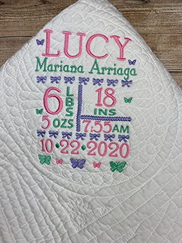 Personalized Baby Quilt for Newborn Girls