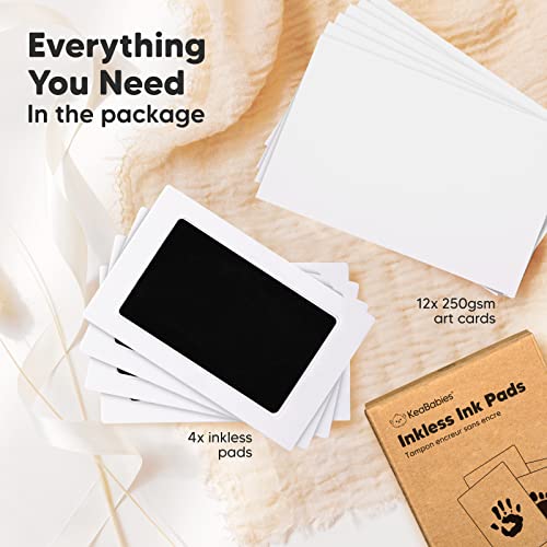 KeaBabies 4-Pack Inkless Hand Footprint Kit for Newborn