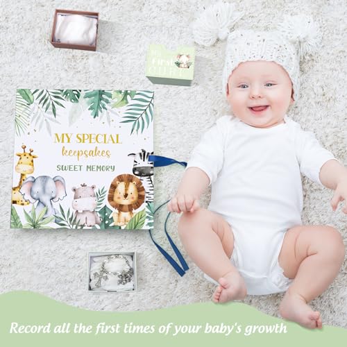 Beeveer Baby Keepsake Box with 9 Labeled Compartments 1