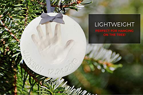 Baby Mushroom Handprint Footprint Keepsake Ornament Kit Makes 2 - Bonus Stencil 2 Easels