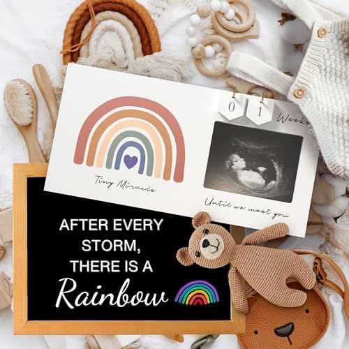 EURSET Rainbow Baby Sonogram Frame Countdown Keepsake
