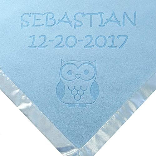 Custom Catch Personalized Owl Baby Blanket for Boy